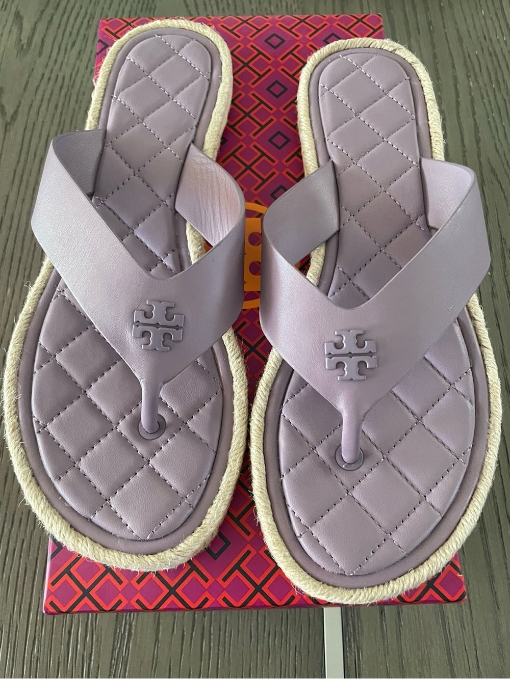 Tory Burch Quilted Espadrille Thong Venice Nappa Sandal